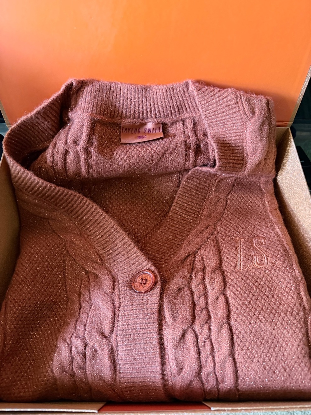 Taylor Swift Orange Cardigan Sweater- Box with CD